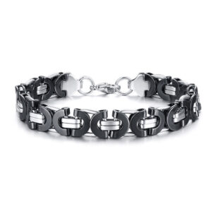 Men’s Bracelet in Polished Black Steel