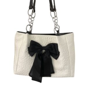 Shoulder Bag with Bow – Large & Soft Canvas Tote