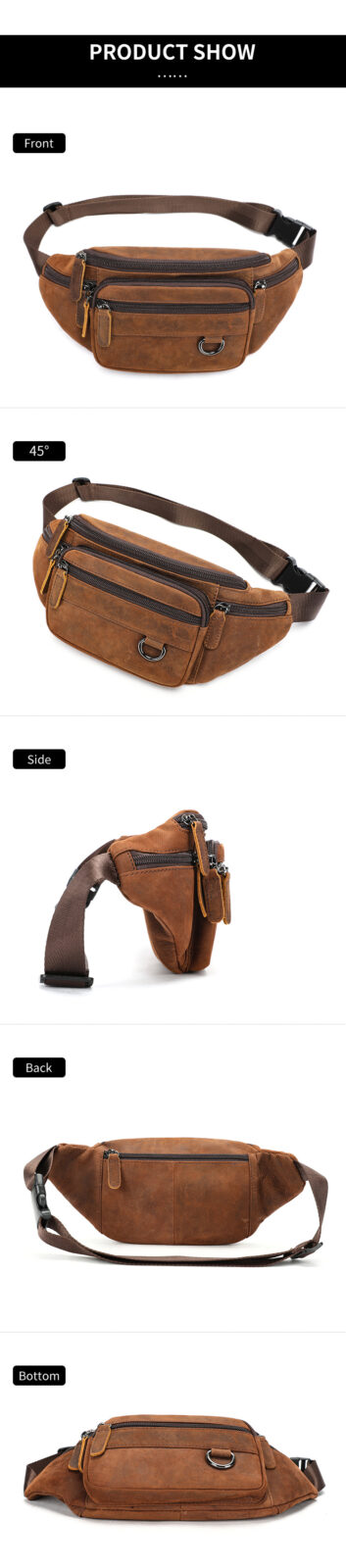 Men’s Leather Sling Bag – Brown Crossbody for Everyday Carry