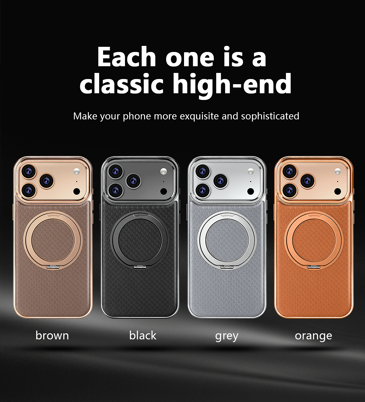 MagSafe iPhone Case with Stand – Slim & Minimal MagSafe Leather iPhone Case with Stand – Four colors
