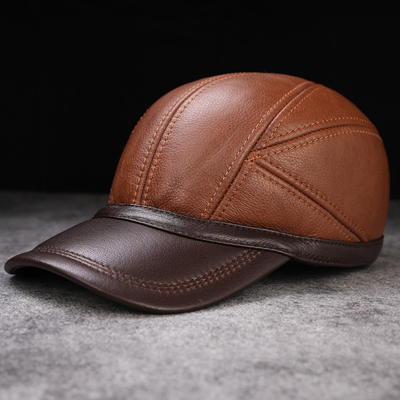Men’s Leather Cap – Stylish Brown Baseball Cap Men’s Leather Cap – Stylish Brown Baseball Cap